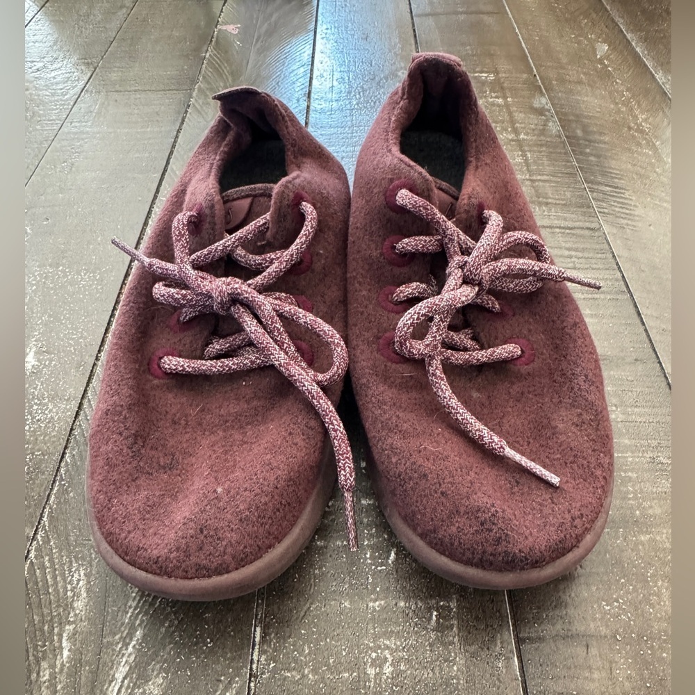 Allbirds Wool‎ Runners Tuke Jam in Burgundy Maroon Comfort Sneakers Size 7